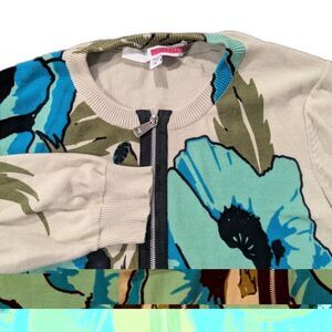 Womens Tracy Reese By Anthropologie Sz Medium Zip Up Cropped Cardigan